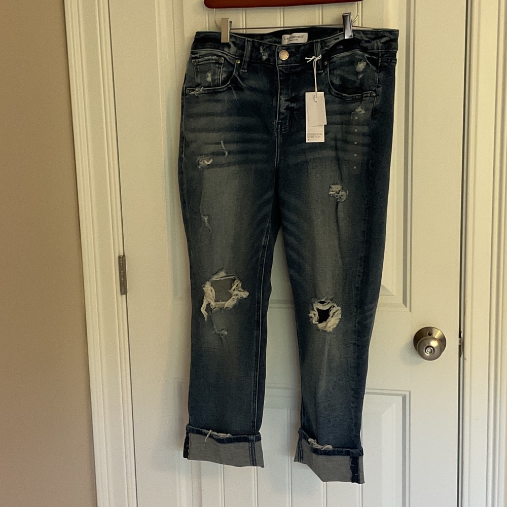 Distressed Blue Jeans. Lane Bryant. Size 16